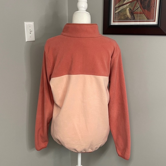 Columbia Two Toned Peach Salmon Pink pullover fleece womens size XL Outdoor - Picture 3 of 4